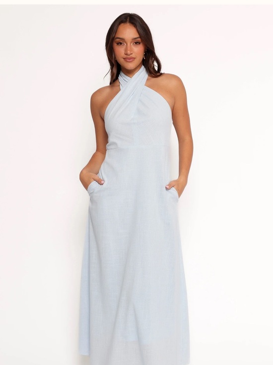 Petal & Pup Dresses & Skirts - Light Blue Halter Maxi Dress -